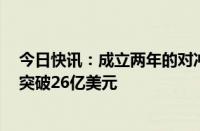 今日快讯：成立两年的对冲基金Keystone资产规模据悉已突破26亿美元