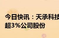 今日快讯：天承科技：股东睿兴二期拟减持不超3%公司股份