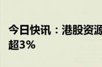 今日快讯：港股资源股普跌，中国黄金国际跌超3%