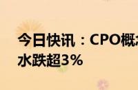 今日快讯：CPO概念短线急挫，源杰科技跳水跌超3%