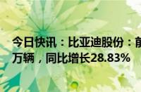 今日快讯：比亚迪股份：前7月新能源汽车累计销量195.54万辆，同比增长28.83%