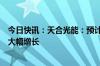 今日快讯：天合光能：预计今年储能业务的海外订单将实现大幅增长