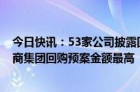 今日快讯：53家公司披露回购进展，神马股份 汤臣倍健 武商集团回购预案金额最高