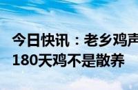 今日快讯：老乡鸡声明：肥西老母鸡汤使用的180天鸡不是散养