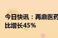 今日快讯：再鼎医药第二季度产品收入净额同比增长45%