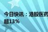 今日快讯：港股医药股多数走弱，再鼎医药跌超13%