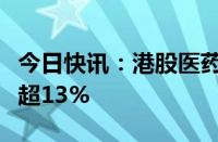 今日快讯：港股医药股多数走弱，再鼎医药跌超13%