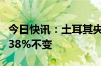 今日快讯：土耳其央行将年底通胀预期维持在38%不变