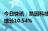 今日快讯：凯因科技：上半年归母净利润同比增长10.54%