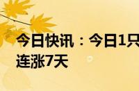 今日快讯：今日1只个股连涨10天，2只个股连涨7天