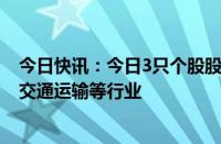 今日快讯：今日3只个股股价创历史新高，主要分布在金融 交通运输等行业