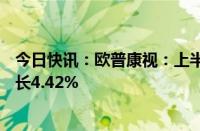 今日快讯：欧普康视：上半年归母净利润3.24亿元，同比增长4.42%