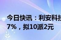 今日快讯：利安科技：上半年净利同比增4.07%，拟10派2元