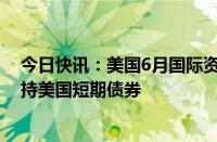 今日快讯：美国6月国际资本流动报告公布，外国投资者减持美国短期债券