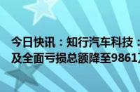 今日快讯：知行汽车科技：上半年公司权益持有人应占亏损及全面亏损总额降至9861万元