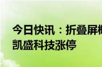 今日快讯：折叠屏概念探底回升，宜安科技 凯盛科技涨停