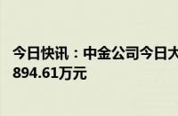 今日快讯：中金公司今日大宗交易成交246.5万股，成交额6894.61万元