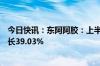 今日快讯：东阿阿胶：上半年归母净利润7.38亿元，同比增长39.03%