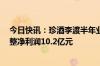 今日快讯：珍酒李渡半年业绩发布：营收41.33亿元，经调整净利润10.2亿元