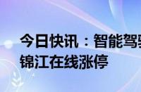 今日快讯：智能驾驶 网约车概念震荡走强，锦江在线涨停