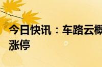 今日快讯：车路云概念股震荡走强，常山北明涨停