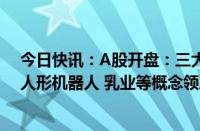 今日快讯：A股开盘：三大指数集体低开，沪指跌0.14%，人形机器人 乳业等概念领跌