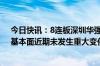 今日快讯：8连板深圳华强：公司股票价格短期涨幅较大，基本面近期未发生重大变化