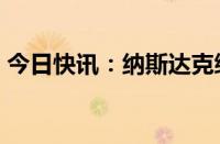 今日快讯：纳斯达克综合指数跌幅扩大至1%