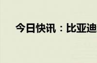 今日快讯：比亚迪新款宋L EV正式上市