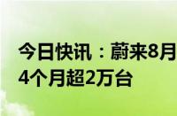 今日快讯：蔚来8月交付新车20176台，连续4个月超2万台