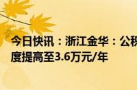 今日快讯：浙江金华：公积金支持购买保障性住房，提取额度提高至3.6万元/年