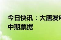 今日快讯：大唐发电：完成发行15亿元绿色中期票据