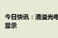 今日快讯：清溢光电：公司产品可用于折叠屏显示