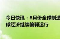 今日快讯：8月份全球制造业采购经理指数与上月持平，全球经济继续偏弱运行