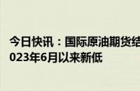 今日快讯：国际原油期货结算价收跌超2%，美油 布油均创2023年6月以来新低