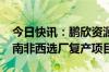 今日快讯：鹏欣资源：拟投资2196万元用于南非西选厂复产项目