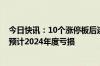 今日快讯：10个涨停板后连收3个跌停板，科森科技：公司预计2024年度亏损