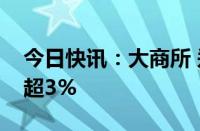 今日快讯：大商所 郑商所夜盘收盘，短纤涨超3%