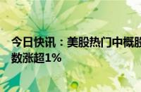 今日快讯：美股热门中概股多数上涨，纳斯达克中国金龙指数涨超1%