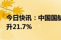 今日快讯：中国国航：8月旅客周转量同比上升21.7%