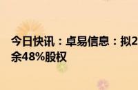 今日快讯：卓易信息：拟2.73亿元收购子公司艾普阳科技剩余48%股权