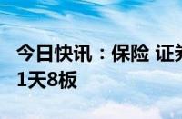 今日快讯：保险 证券股震荡走高，天茂集团11天8板