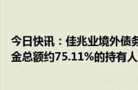 今日快讯：佳兆业境外债务重组进展：范围内债务未偿还本金总额约75.11%的持有人已加入重组支持协议