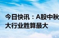 今日快讯：A股中秋节后上涨概率超60%，两大行业胜算最大