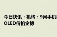 今日快讯：机构：9月手机面板市场LCD面板价格续跌，AMOLED价格企稳