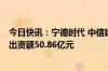 今日快讯：宁德时代 中信建投等在福建成立股权投资基金，出资额50.86亿元