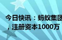 今日快讯：蚂蚁集团在北京成立智服科技公司，注册资本1000万