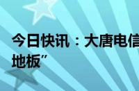 今日快讯：大唐电信直线跳水跌停，上演“天地板”