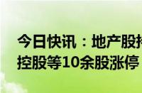 今日快讯：地产股持续走高，金地集团 绿地控股等10余股涨停