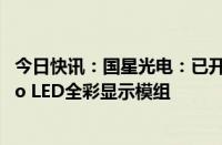 今日快讯：国星光电：已开发出玻璃基被动式驱动透明Micro LED全彩显示模组